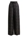 Essentiel Antwerp Irving Leopard-print Drawstring Trousers In Black