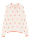Essentiel Antwerp Isa Heart Sweater In Neutral