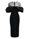 Essentiel Antwerp Isatis Ruffled Tulle Midi Dress In Black