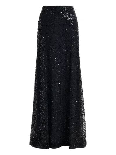 Essentiel Antwerp Isequins Sequin Beaded Maxi Skirt In Black