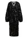 Essentiel Antwerp Ishine Sequin-embroidered Midi Dress In Black