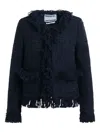 Essentiel Antwerp Iskra Fringe Jacket In Black