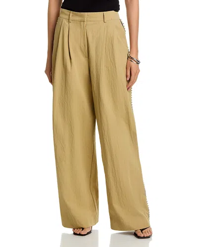 Essentiel Antwerp Iso Rhinestone Side Stripe Pants In Brown
