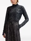 Essentiel Antwerp Isperenza Leopard-print Thumb-hole T-shirt In Black