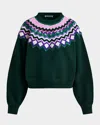 Essentiel Antwerp Issu Embroidered Crewneck Sweater In Green