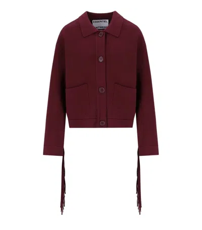 Essentiel Antwerp Istern Burgundy Cardigan In Red