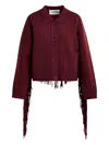 Essentiel Antwerp Istern Fringe-detail Cardigan In Red