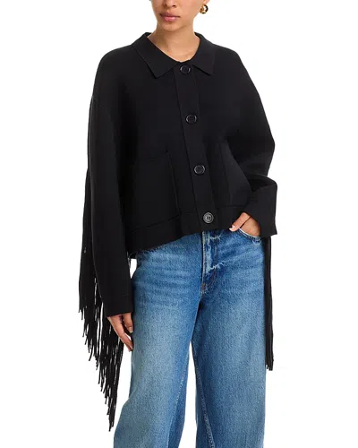 Essentiel Antwerp Istern Fringe Jacket In Blue