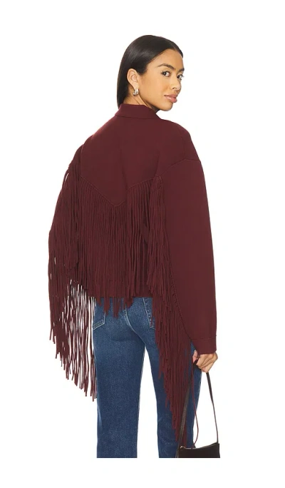 Essentiel Antwerp Istern Fringe Jacket In Brown