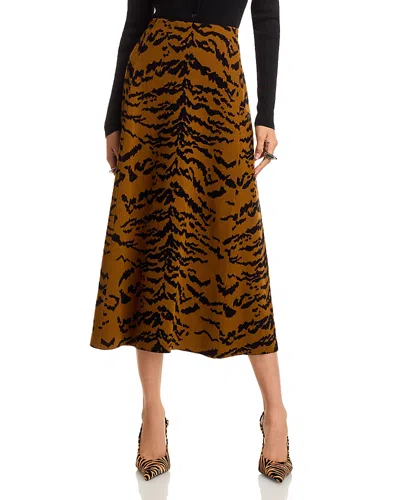 Essentiel Antwerp Italicca Zebra Print Skirt In Brown