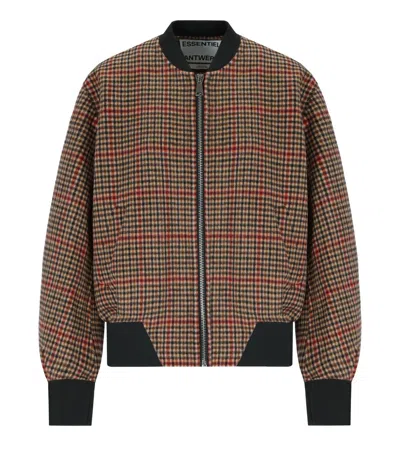 ESSENTIEL ANTWERP ITI BROWN BOMBER JACKET