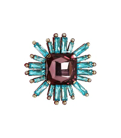 Essentiel Antwerp Itime Mauve Brooch In Green