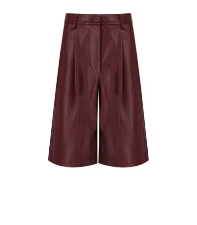 Essentiel Antwerp Itop Burgundy Bermuda Shorts In Brown