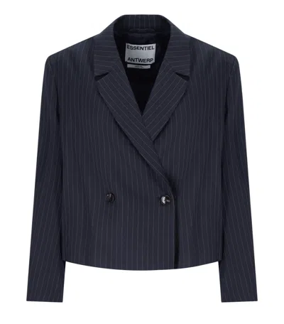 Essentiel Antwerp Itzle Navy Blue Cropped Blazer