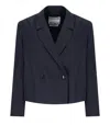 Essentiel Antwerp Pinstripe Double-breasted Blazer In Blue
