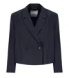 Essentiel Antwerp Pinstripe Double-breasted Blazer In Blue