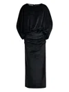 Essentiel Antwerp Ividence Draped Cape Maxi Dress In Black