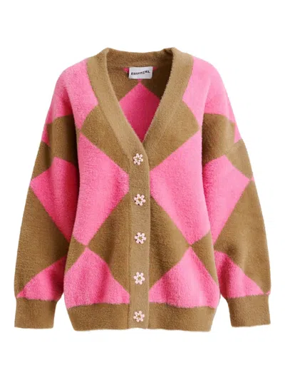 Essentiel Antwerp Iwho Diamond-pattern Cardigan In Multi