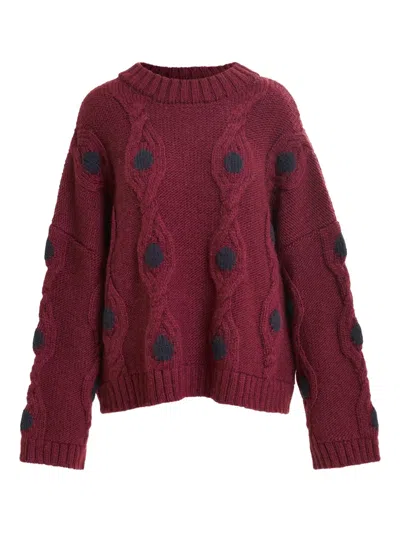 Essentiel Antwerp Ixel Cable-knit Sweater In Red