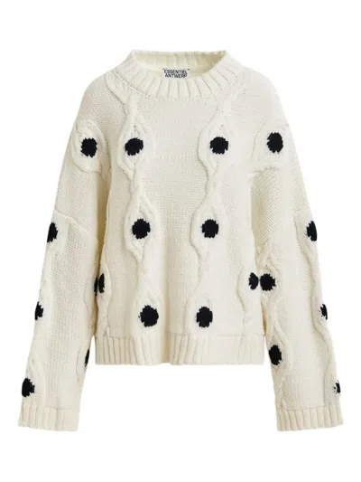 Essentiel Antwerp Ixel Cable-knit Sweater In White