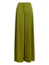 Essentiel Antwerp Ixie Pleated Satin-effect Palazzo Pants In Green