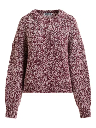 Essentiel Antwerp Izura Ribbed-trim Sweater In Red