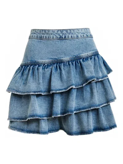 Essentiel Antwerp Ja Ruffled Skirt In Blue
