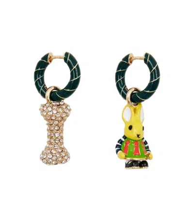 Essentiel Antwerp Jabbit Green Earrings In Black