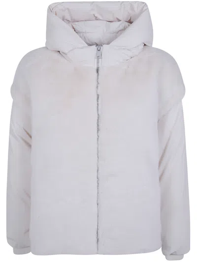 Essentiel Antwerp Long-sleeved Cotton-padded Jacket In White