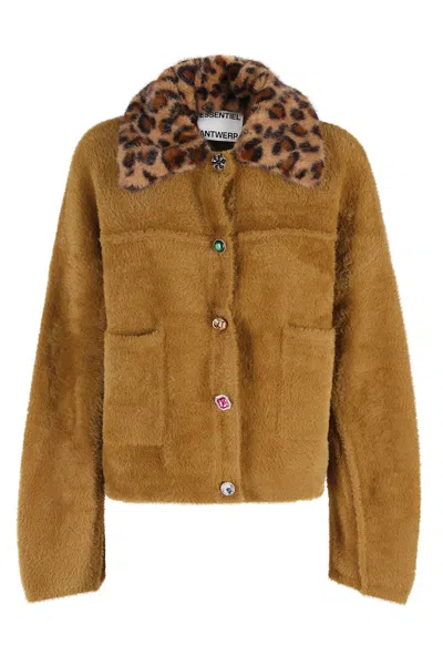 Essentiel Antwerp Jacket With Collar In Brown