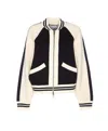 Essentiel Antwerp Black And White Faux Fur-panelled Knitted Bomber Jacket In Black