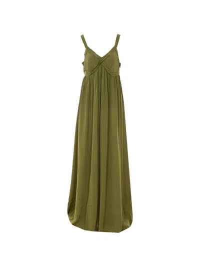 Essentiel Antwerp Jacobean Maxi Babydoll Dress In Green