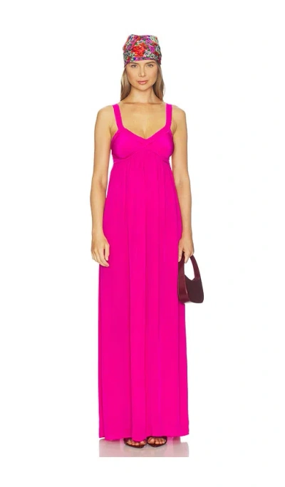 Essentiel Antwerp Jacobean Maxi Babydoll Dress In Pink