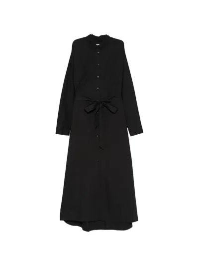 Essentiel Antwerp Jada Oversized Belted Midi Shirt Dress In Black