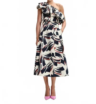 Essentiel Antwerp Jaelyn Deep Pleat Midi Skirt In Beige In Multi