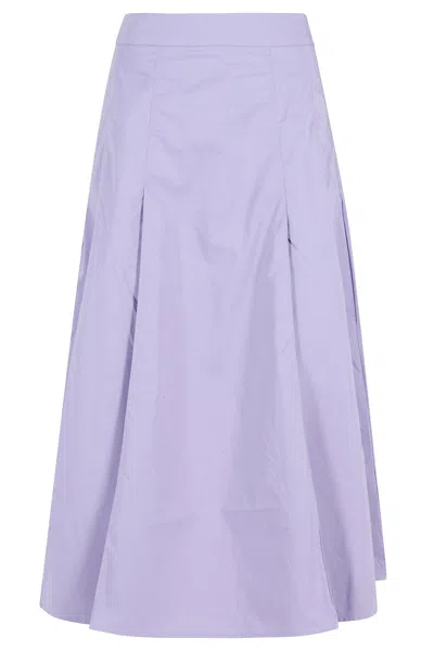 Essentiel Antwerp Jaelyn Deep Pleat Midi Skirt In Purple