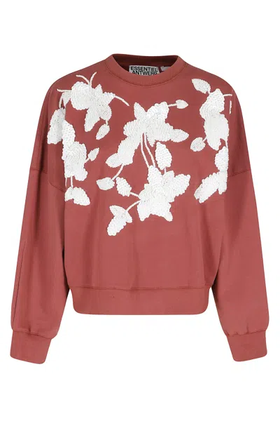 Essentiel Antwerp Jaga Embroidered Sweatshirt In Brown