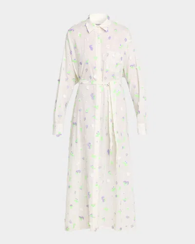 Essentiel Antwerp Jamanna Embroidered Maxi Shirtdress In White