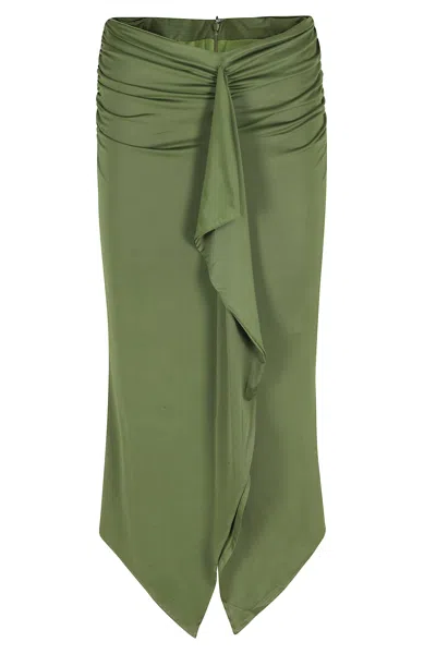 Essentiel Antwerp Janedoe Draped Jersey Skirt In Green