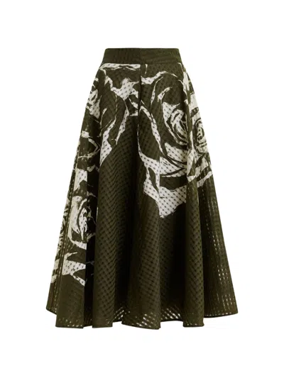 Essentiel Antwerp Jango Floral-print Skirt In Black