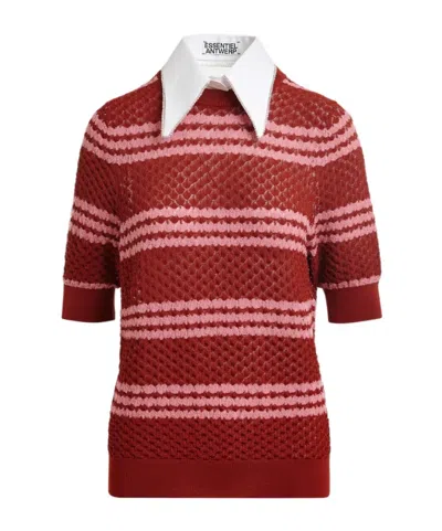 Essentiel Antwerp Jantasy Short-sleeve Knitted Sweater In Multi