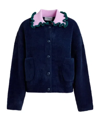 Essentiel Antwerp Jardener Knitted Cardigan In Blue