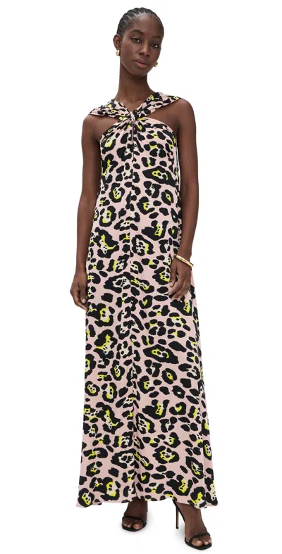 Essentiel Antwerp Jaycee Halterneck Maxi Dress Combo1 Pink Pastel In Neutral