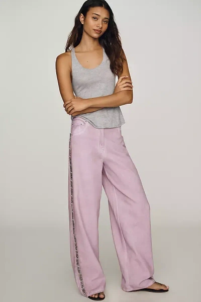 Essentiel Antwerp Jeeper Cotton Wide-leg Pants In Purple
