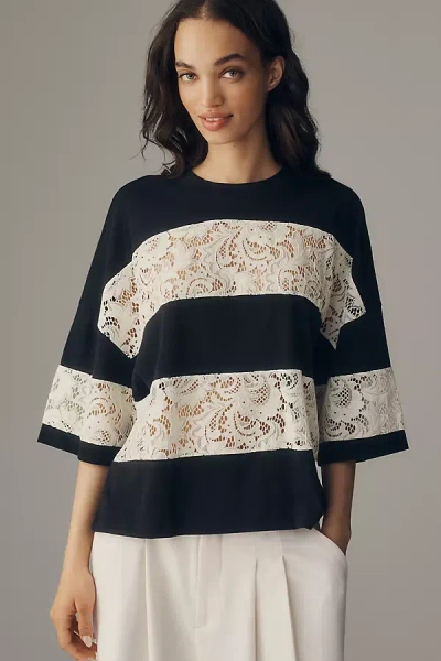 Essentiel Antwerp Jemix Cotton Lace Tee In Multi