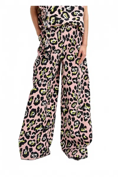 Essentiel Antwerp Jenesis Wide Leg Pants In Combo1 Pink Pastel In Black