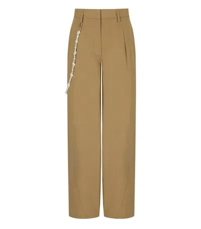 Essentiel Antwerp Jesuis Beige Barrel Fit Pants In Brown