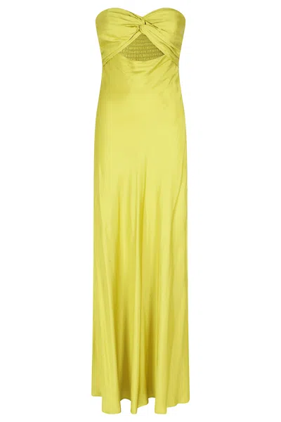 Essentiel Antwerp Jetlife Strapless Maxi Dress In Yellow