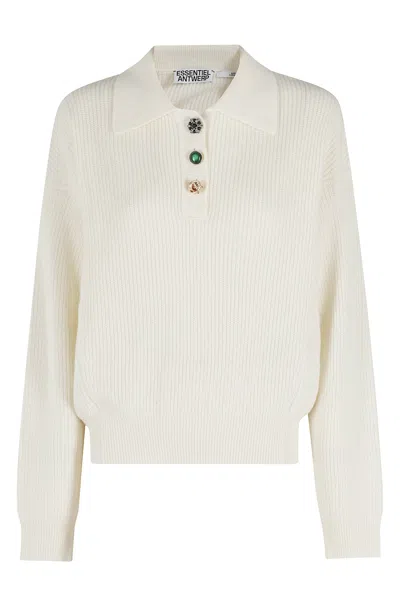 Essentiel Antwerp Jewel Button Polo In White