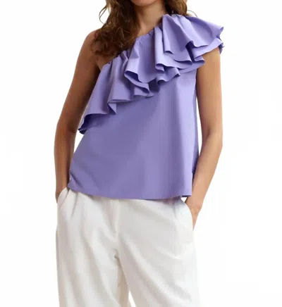 Essentiel Antwerp Jillian Ruffle Top In Purple